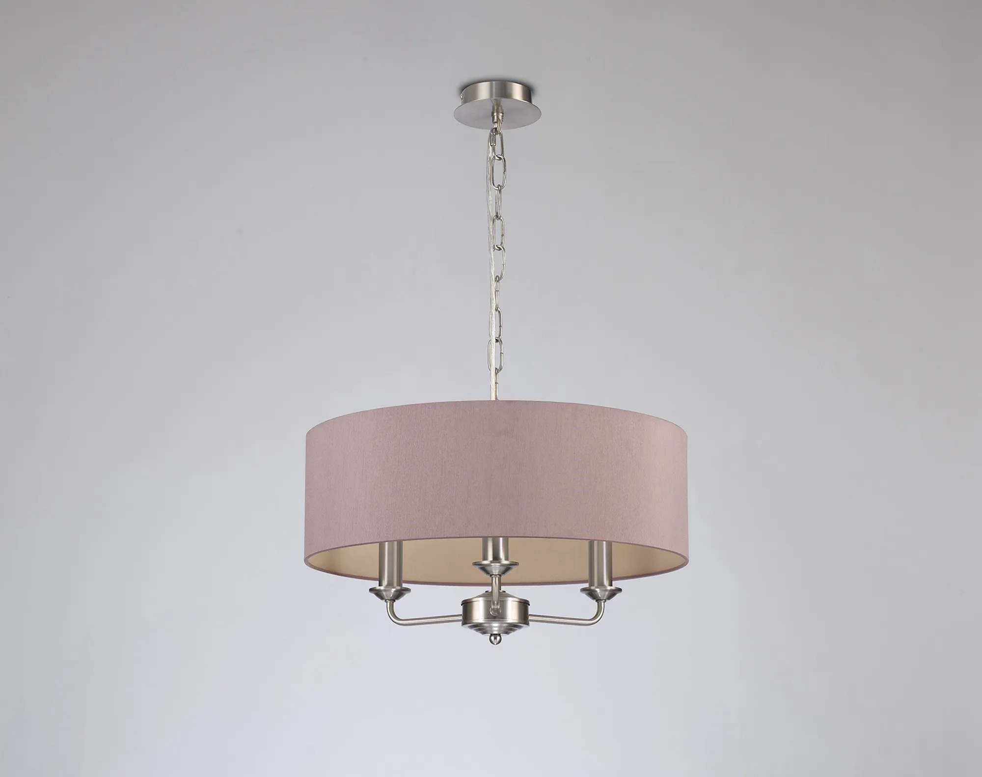 Banyan 45cm 3 Light Pendant Satin Nickel, Taupe/Halo Gold DK0068  Deco Banyan SN TA